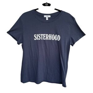 SUB_URBAN RIOT Short Sleeve T-Shirt Women's Size Large L Sisterhood Navy Blue